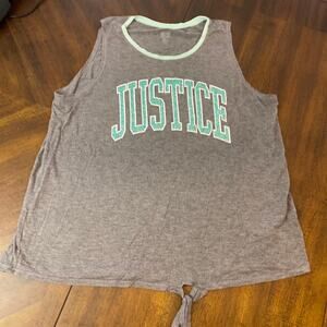 Girls Justice tank top active size 22 plus grey